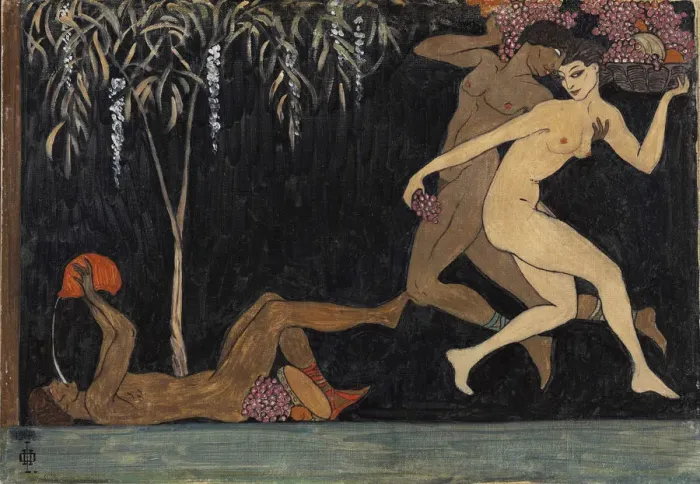 Framed Print : Bacchanal Scene, 1914. Artist: Feofilaktov, Nikolai Petrovich (1878-1941) Framed Print : Bacchanal Scene, 1914. Artist: Feofilaktov, Nikolai Petrovich (1878-1941)