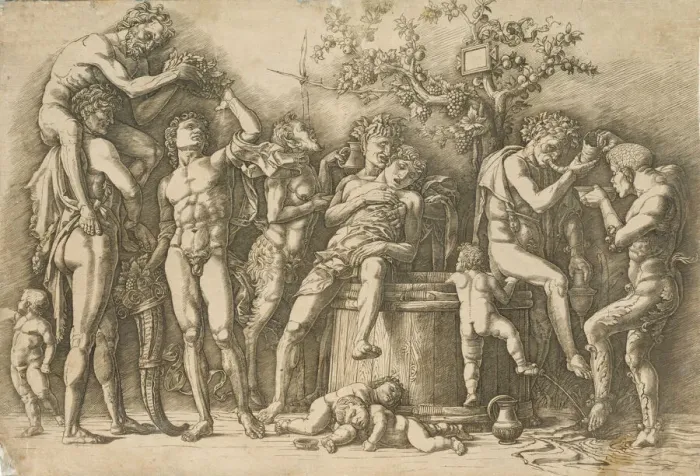 Framed Print : Bacchanal with a Wine Vat, ca. 1470-90. Creator: Andrea Mantegna Framed Print : Bacchanal with a Wine Vat, ca. 1470-90. Creator: Andrea Mantegna