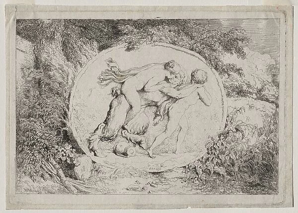 Bacchanales: Nymph Astride a Satyr, 1763. Creator: Jean-Honore Fragonard (French, 1732-1806)