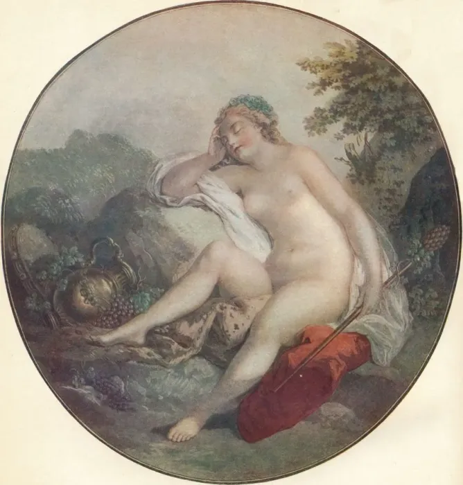 Framed Print : A Bacchante, 18th century. Artist: Francois Boucher Framed Print : A Bacchante, 18th century. Artist: Francois Boucher