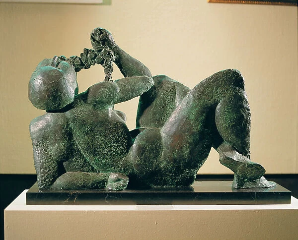 Bacchante, bronze Sculpture by Manolo Martinez Hugue, 1934