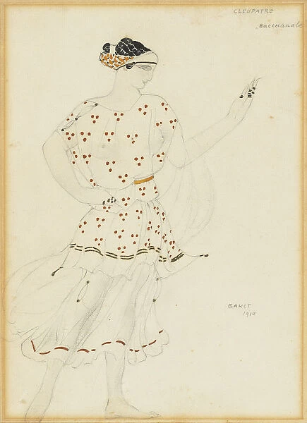 Bacchante. Costume design for the ballet Cleopatra by A. Arensky, 1910
