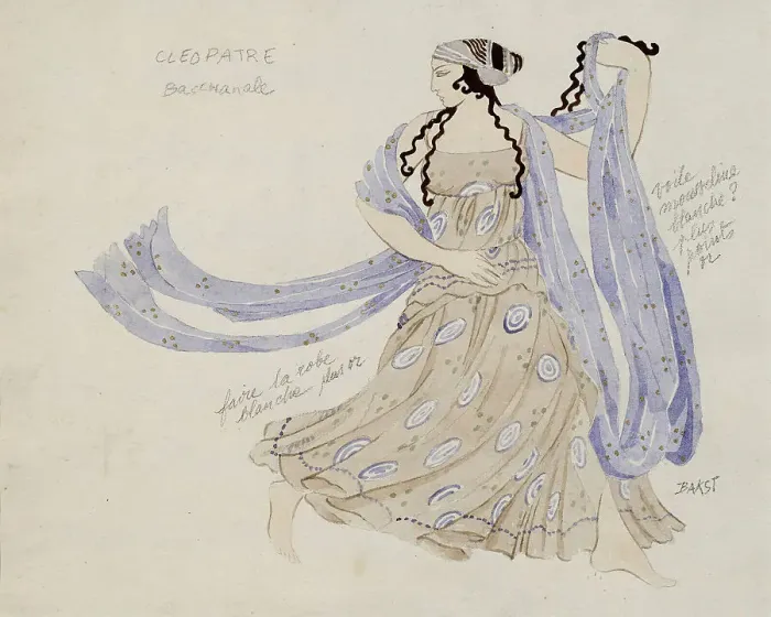 Framed Print : Bacchante. Costume design for the ballet Cleopatra by A. Arensky, 1910. Creator: Bakst; Léon (1866-1924) Framed Print : Bacchante. Costume design for the ballet Cleopatra by A. Arensky, 1910. Creator: Bakst; Léon (1866-1924)