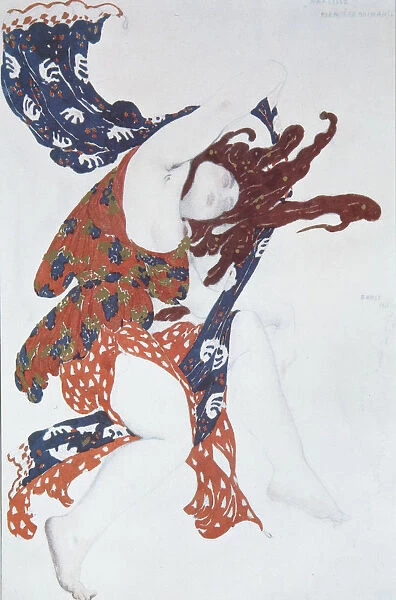 Bacchante. Costume design for the ballet Narcisse by N. Tcherepnin, 1911. Artist: Bakst, Leon (1866-1924)