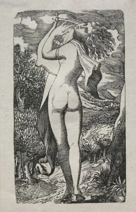 Framed Print : Bacchante or The Player on The Lyre, 1829. Creator: Edward Calvert (British, 1799-1883) Framed Print : Bacchante or The Player on The Lyre, 1829. Creator: Edward Calvert (British, 1799-1883)