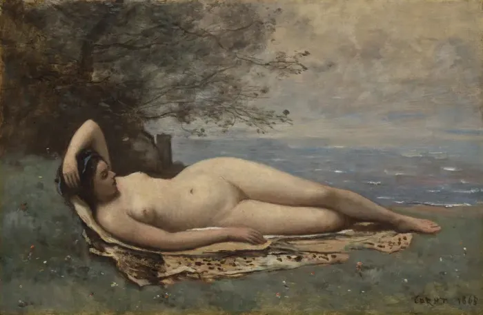 Framed Print : Bacchante by the Sea, 1865. Creator: Jean-Baptiste-Camille Corot Framed Print : Bacchante by the Sea, 1865. Creator: Jean-Baptiste-Camille Corot