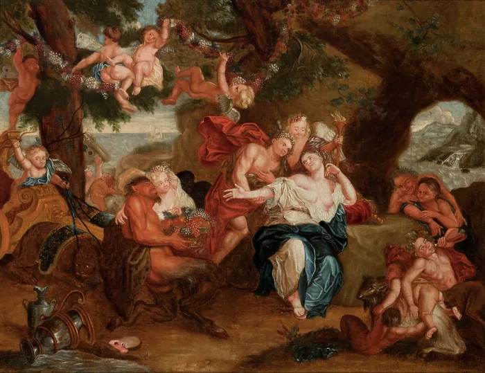 Framed Print : Bacchus and Ariadne on the Island of Naxos, between 1693-1725. Creator: Unknown Framed Print : Bacchus and Ariadne on the Island of Naxos, between 1693-1725. Creator: Unknown