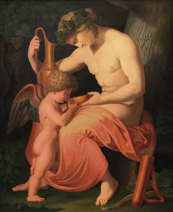 Framed Print : Bacchus and Cupid, 1796. Creator: Asmus Jakob Carstens Framed Print : Bacchus and Cupid, 1796. Creator: Asmus Jakob Carstens