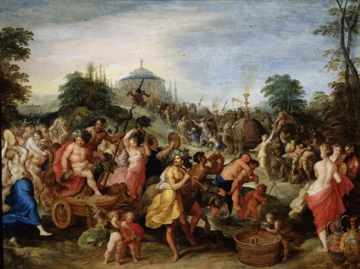 Framed Print : Bacchus Procession, 17th century. Artist: Frans Francken II Framed Print : Bacchus Procession, 17th century. Artist: Frans Francken II