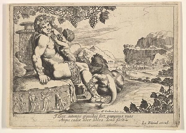 Bacchus, Satyr, and Lion, 1610-42. Creator: Pierre Brebiette