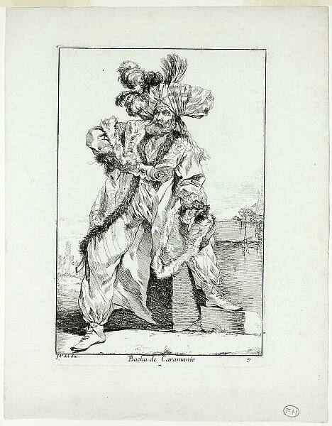 Bacha de Caramanie, plate seven from Caravanne du Sultan à la Mecque, 1748. Creator: Joseph-Marie Vien the Elder