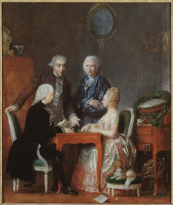 Framed Print : Backgammon game, c1780. Creator: Jean-Franois Garnerey Framed Print : Backgammon game, c1780. Creator: Jean-Franois Garnerey