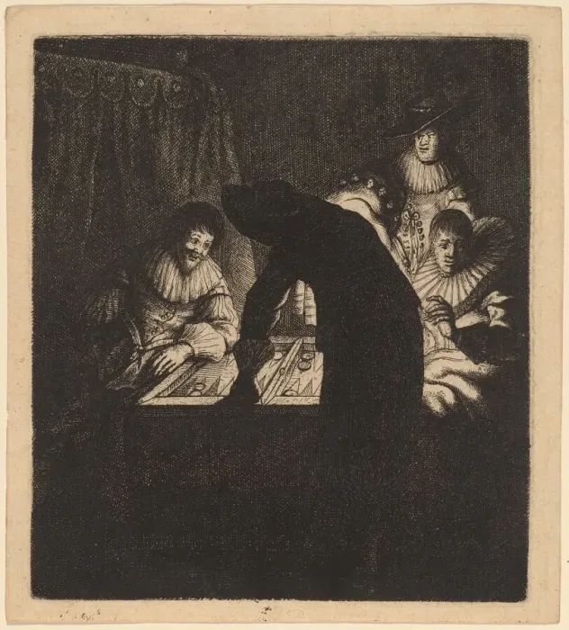 Framed Print : The Backgammon Players, c. 1630. Creator: Jan Georg van Vliet