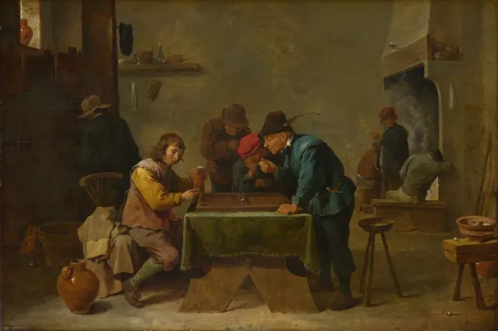 Framed Print : Backgammon Players, c. 1645. Artist: Teniers, David, the Younger (1610-1690) Framed Print : Backgammon Players, c. 1645. Artist: Teniers, David, the Younger (1610-1690)