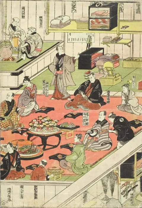 Framed Print : Backstage at an Edo Kabuki Theater, 1811. Creator: Utagawa Kunisada Framed Print : Backstage at an Edo Kabuki Theater, 1811. Creator: Utagawa Kunisada