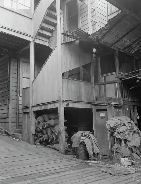 Framed Print : Backyard, North Beach District (Italians), San Francisco, California, 1936. Creator: Dorothea Lange Framed Print : Backyard, North Beach District (Italians), San Francisco, California, 1936. Creator: Dorothea Lange