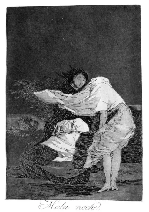 Framed Print : A bad night, 1799. Artist: Francisco Goya Framed Print : A bad night, 1799. Artist: Francisco Goya