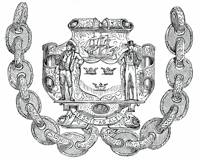 Framed Print : Badge and Chain of the Borough of Tynemouth, 1850. Creator: Unknown Framed Print : Badge and Chain of the Borough of Tynemouth, 1850. Creator: Unknown