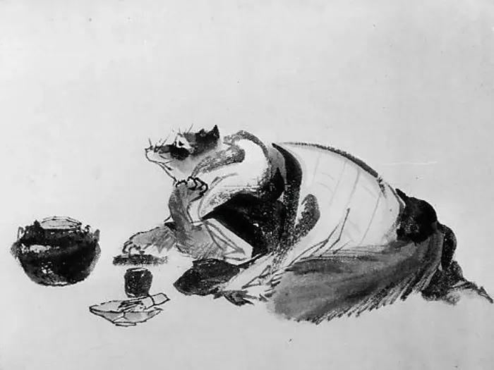 Framed Print : Badger, 19th century. Creator: Hokusai School Framed Print : Badger, 19th century. Creator: Hokusai School