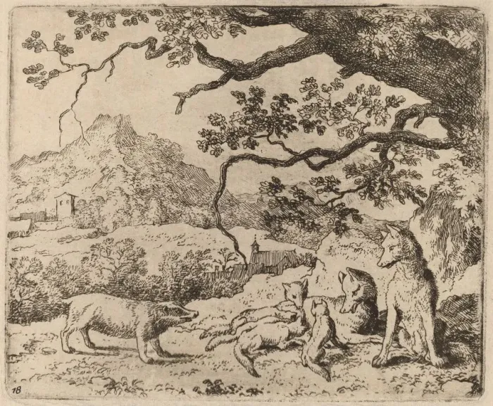 Framed Print : The Badger Sent as Messenger, probably c. 1645 / 1656. Creator: Allart van Everdingen Framed Print : The Badger Sent as Messenger, probably c. 1645 / 1656. Creator: Allart van Everdingen