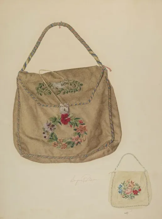 Framed Print : Bag, c. 1941. Creator: Georgine E. Mason Framed Print : Bag, c. 1941. Creator: Georgine E. Mason