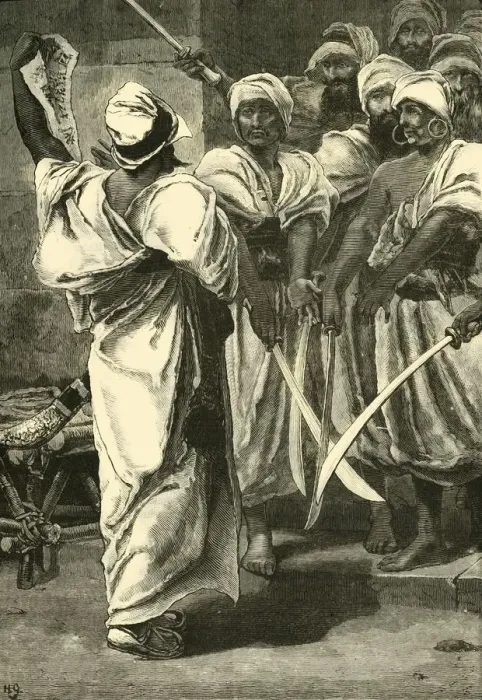 Framed Print : Bagaeus Delivering His Messages to the Persian Guard, 1890. Creator: Unknown