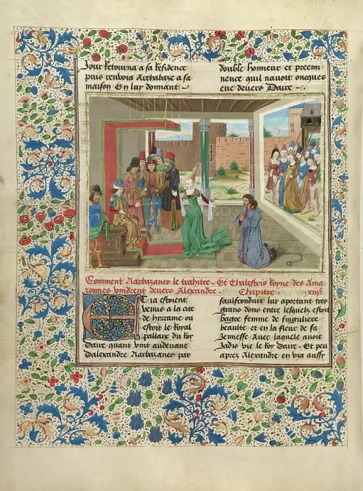 Framed Print : Bagoas / Bagoe Pleads on Behalf of Nabarzanes, about 1470-1475. Creator: Master of the Jardin de vertueuse consolation Framed Print : Bagoas / Bagoe Pleads on Behalf of Nabarzanes, about 1470-1475. Creator: Master of the Jardin de vertueuse consolation