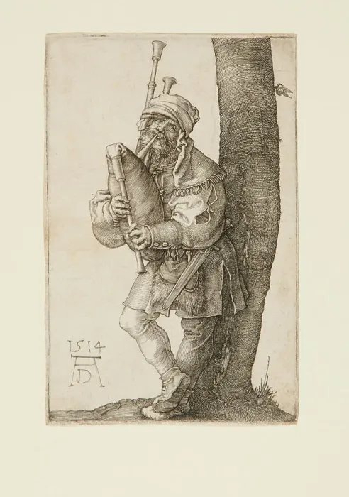 Framed Print : The Bagpiper, 1514. Creator: Albrecht Durer Framed Print : The Bagpiper, 1514. Creator: Albrecht Durer