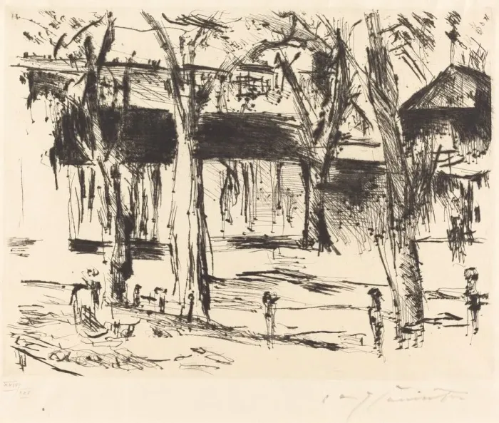 Framed Print : Bahnhof Tiergarten (Court with Trees), 1920 / 1921. Creator: Lovis Corinth Framed Print : Bahnhof Tiergarten (Court with Trees), 1920 / 1921. Creator: Lovis Corinth