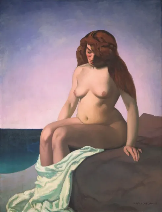 Framed Print : Baigneuse au rocher, 1909. Artist: Vallotton, Felix Edouard (1865-1925) Framed Print : Baigneuse au rocher, 1909. Artist: Vallotton, Felix Edouard (1865-1925)