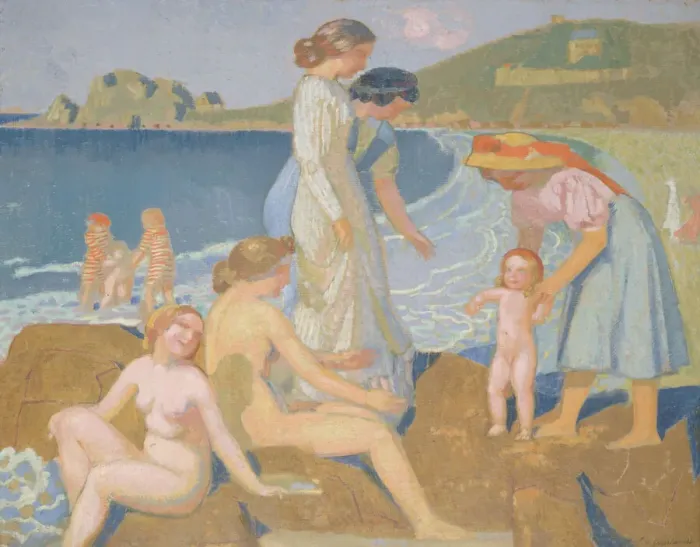 Framed Print : Baigneuses aPerros-Guirec, ca 1909-1912. Creator: Denis, Maurice (1870-1943) Framed Print : Baigneuses aPerros-Guirec, ca 1909-1912. Creator: Denis, Maurice (1870-1943)
