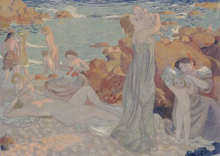 Framed Print : Baigneuses, plage du Pouldu, 1899. Creator: Denis, Maurice (1870-1943) Framed Print : Baigneuses, plage du Pouldu, 1899. Creator: Denis, Maurice (1870-1943)