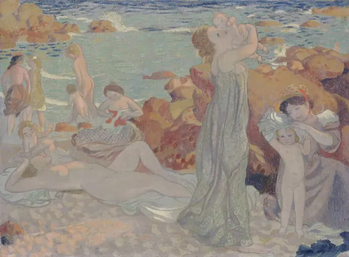 Framed Print : Baigneuses, plage du Pouldu, 1899. Creator: Maurice Denis Framed Print : Baigneuses, plage du Pouldu, 1899. Creator: Maurice Denis