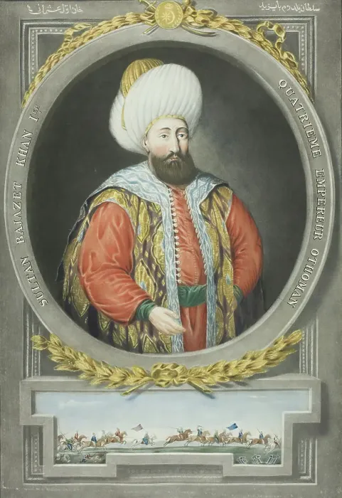 Framed Print : Bajazet Kahn I, from Portraits of the Emperors of Turkey, 1815. Creator: John Young Framed Print : Bajazet Kahn I, from Portraits of the Emperors of Turkey, 1815. Creator: John Young