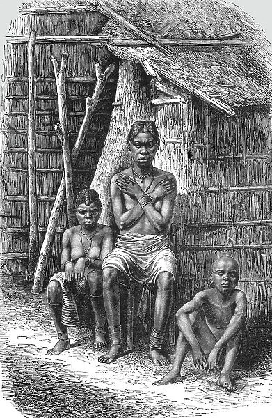 'Bakalai women and children; The Gaboon. 1875. Creator: Unknown