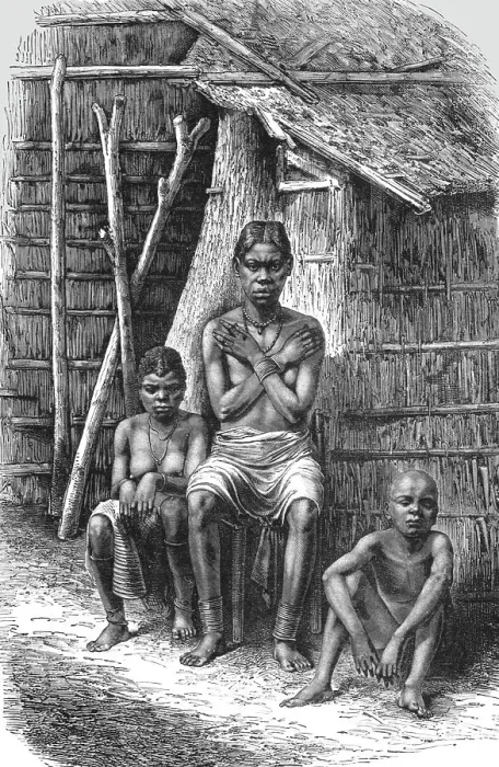 Framed Print : Bakalai women and children; The Gaboon. 1875. Creator: Unknown Framed Print : Bakalai women and children; The Gaboon. 1875. Creator: Unknown