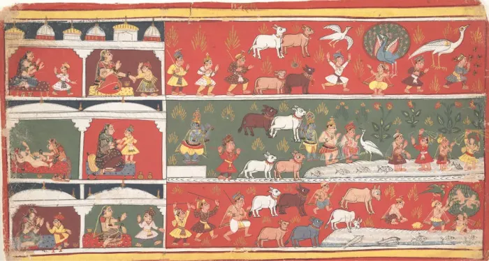 Framed Print : Bakasura, the Crane Demon, Arrives in Brindavan... a Dispersed Bhagavata Purana Framed Print : Bakasura, the Crane Demon, Arrives in Brindavan... a Dispersed Bhagavata Purana