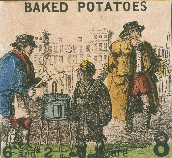Framed Print : Baked Potatoes, Cries of London, c1840. Artist: TH Jones Framed Print : Baked Potatoes, Cries of London, c1840. Artist: TH Jones