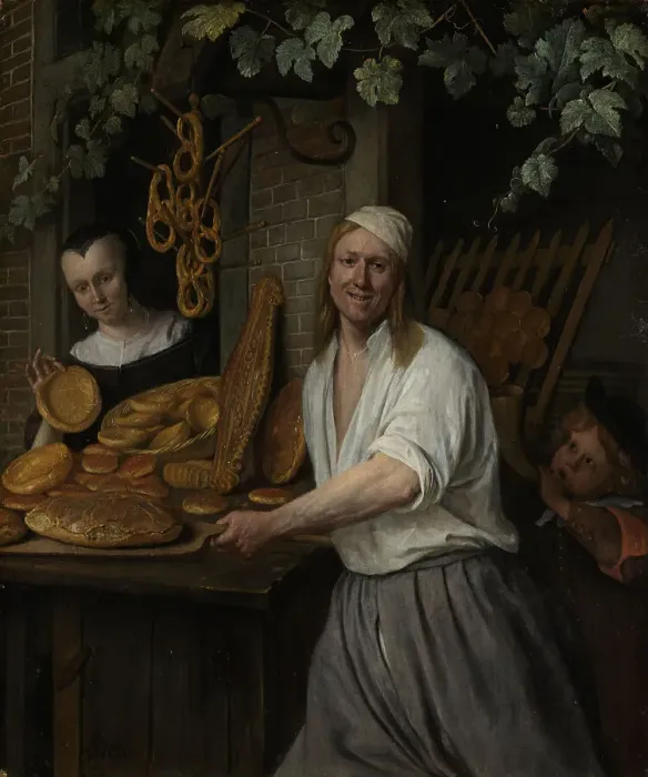Framed Print : The Baker Arent Oostwaard and his Wife, Catharina Keizerswaard, 1658. Artist: Steen, Jan Havicksz (1626-1679) Framed Print : The Baker Arent Oostwaard and his Wife, Catharina Keizerswaard, 1658. Artist: Steen, Jan Havicksz (1626-1679)
