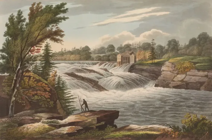 Framed Print : Bakers Falls (No. 8 of The Hudson River Portfolio), 1823-24. Creator: John Hill Framed Print : Bakers Falls (No. 8 of The Hudson River Portfolio), 1823-24. Creator: John Hill