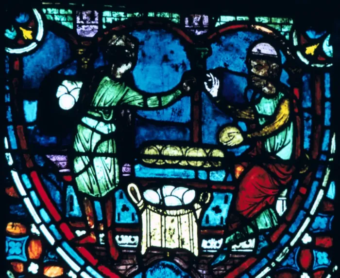 Framed Print : The Bakers, stained glass, Chartres Cathedral, France, 1194-1260 Framed Print : The Bakers, stained glass, Chartres Cathedral, France, 1194-1260
