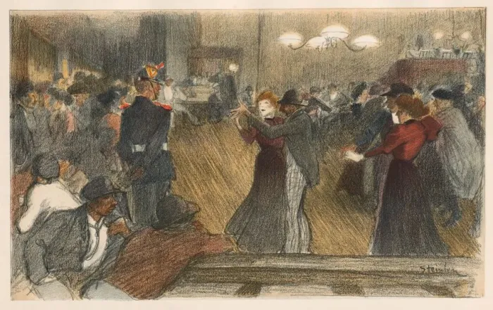 Framed Print : Bal de Barriere, 1898. Creator: Theophile Alexandre Steinlen (Swiss, 1859-1923) Framed Print : Bal de Barriere, 1898. Creator: Theophile Alexandre Steinlen (Swiss, 1859-1923)