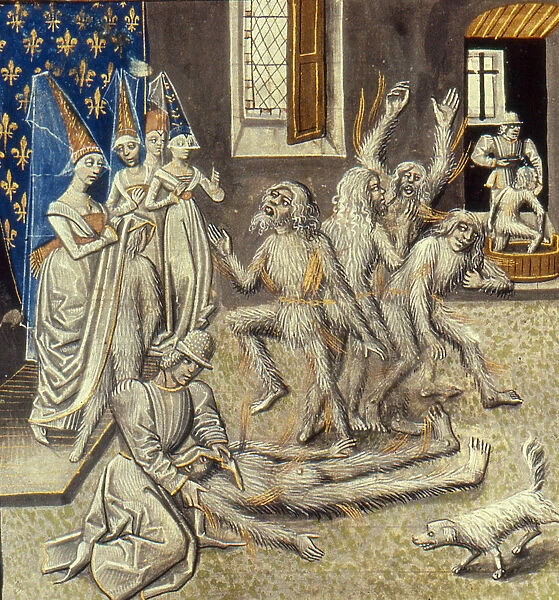 Bal des Ardents (Miniature from the Grandes Chroniques de France by Jean Froissart), 15th century