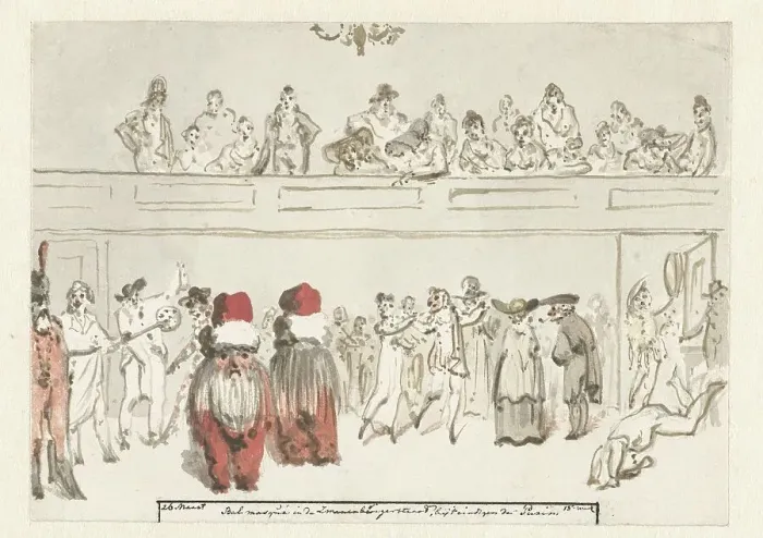 Framed Print : Bal Masqué in the Zwanenburgerstraat (diary, March 26), 1805-1808. Creator: Christiaan Andriessen Framed Print : Bal Masqué in the Zwanenburgerstraat (diary, March 26), 1805-1808. Creator: Christiaan Andriessen