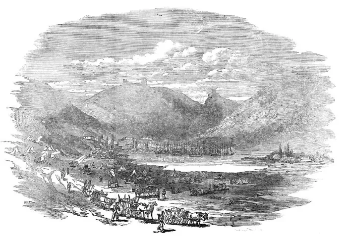 Framed Print : Balaclava - view inside the port, 1854. Creator: Unknown Framed Print : Balaclava - view inside the port, 1854. Creator: Unknown