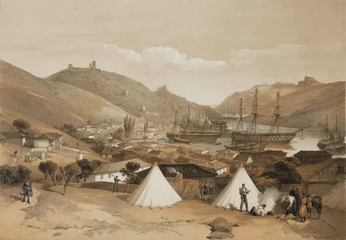 Framed Print : Balaclava. View onto the sea, 1855. Artist: Simpson, William (1832-1898) Framed Print : Balaclava. View onto the sea, 1855. Artist: Simpson, William (1832-1898)