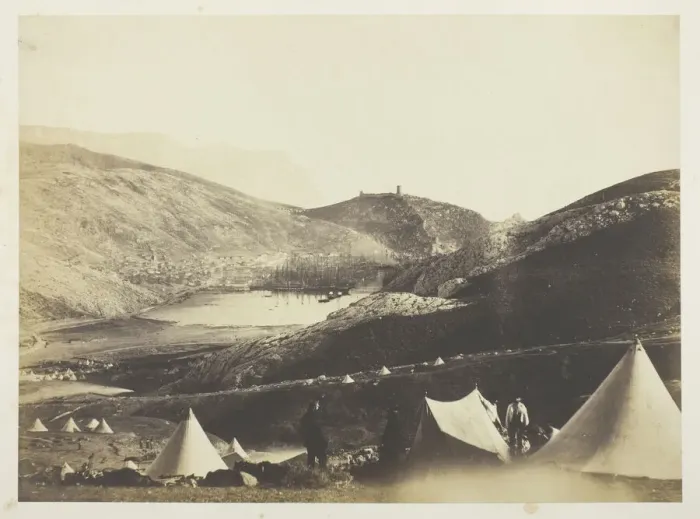Framed Print : Balaklava, from Guards Hill, 1855. Creator: Roger Fenton Framed Print : Balaklava, from Guards Hill, 1855. Creator: Roger Fenton