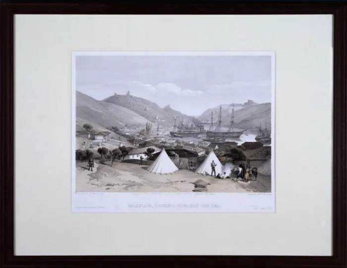 Framed Print : Balaklava Looking Towards the Sea, 1855. Artist: W Walton Framed Print : Balaklava Looking Towards the Sea, 1855. Artist: W Walton