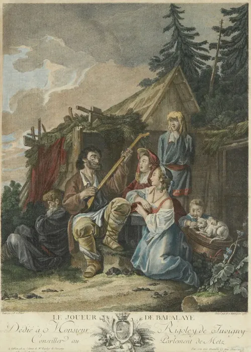Framed Print : The Balalaika Player, 1765. Artist: Le Prince, Jean-Baptiste (1734-1781) Framed Print : The Balalaika Player, 1765. Artist: Le Prince, Jean-Baptiste (1734-1781)