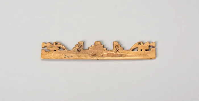 Framed Print : Balance-Beam Scale with Cut-Out Bird and Step Motifs, A. D. 500 / 1400. Creator: Unknown Framed Print : Balance-Beam Scale with Cut-Out Bird and Step Motifs, A. D. 500 / 1400. Creator: Unknown